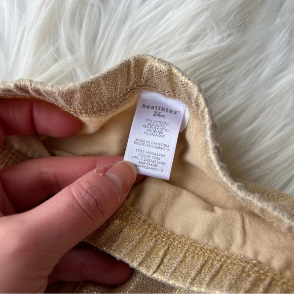 Healthtex Cream Gold and Black Tutu Top and Gold Leggings Set - Picture 5 of 5